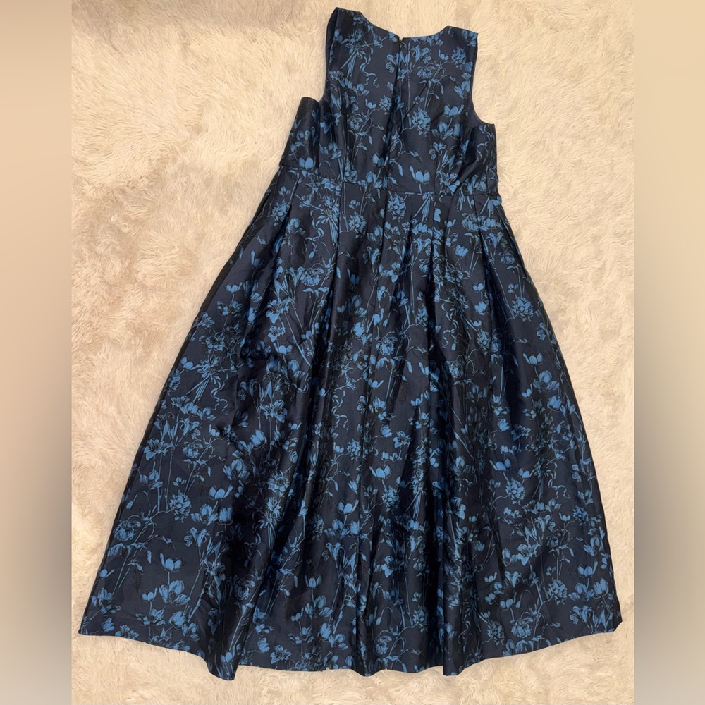 NEW Sachin & Babi Brooke Floral Sleeveless Empire Waist Mikado Blue Gown Sz 18w - Picture 5 of 7